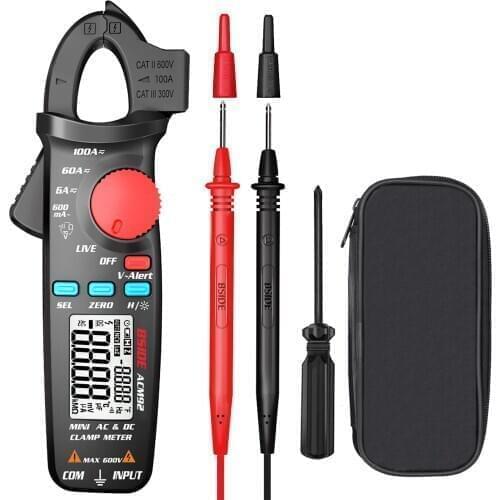Digital Clamp Meter 6000 Counts True RMS AC/DC Multimeter Auto Range Mini Handheld Universal Meter Measure