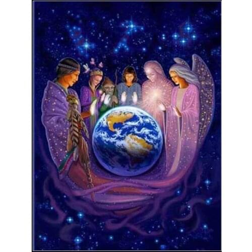 Diy Diamond Painting Embroidery Full square Diamond Cross Stitch Needlework Set Rhinestone Crafts Angel of care - Earth HL241