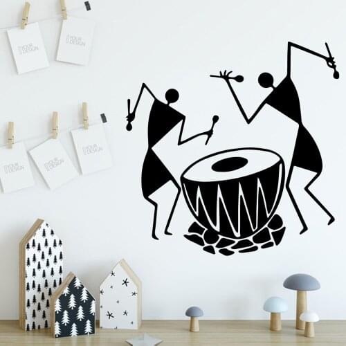 Diy People Music Wall Stickers Adhesive Wallpaper Vinyl Removable Room Decoration For Kids Room Living Room Home Decor