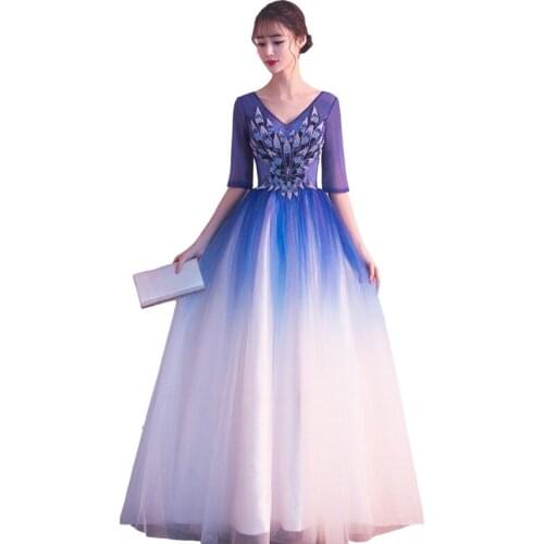 100%real royal blue blossom beading fairy long dress chorus gown princess Medieval Renaissance Victorian dress studio/can custom