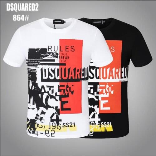 Classic Men Women Cotton T Shirt Letter Print O Neck Short Sleeve Shirt Hip-Hop Style Dsquared2