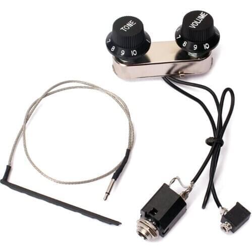 Guitar Violin Simple Pickup Piezo Transducer Bridge with Tone Volume Knob Control Guitar Part Accessories