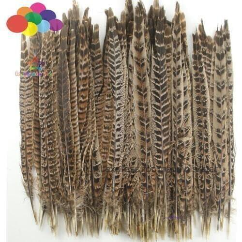 Hot 100pcs Nature 25-35CM female Pheasant Tail feather For Crafts Wedding Decorative DIY Plumes