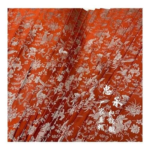 Hualuo brocade cheongsam horse skirt fabric mouth gold bag handmade silk orange cloth