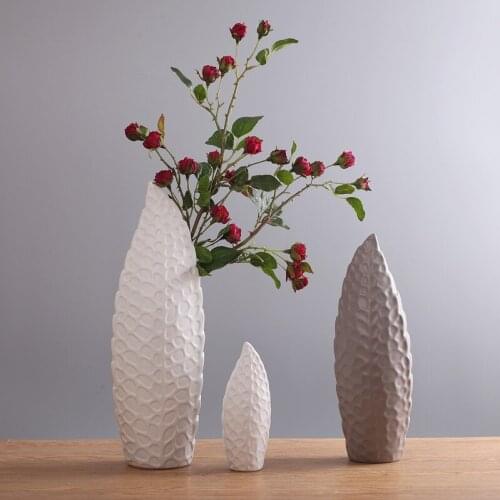 Nordic Ceramic Flower Vase Living Room Decorated Flowers Bottle for Indoor TV Ark Mensal Fashionable Adornment