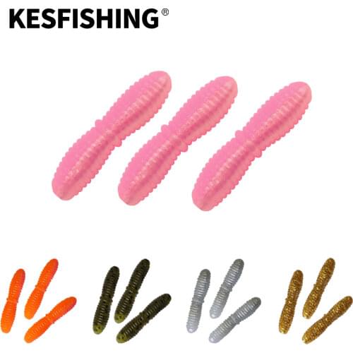 KESFISHING Fishing lure Silicone Bait Soft Lure MINI RINGE 20pcs 3.5cm 0.9g Carp Fishin Isca Swimbait Ice Fishing
