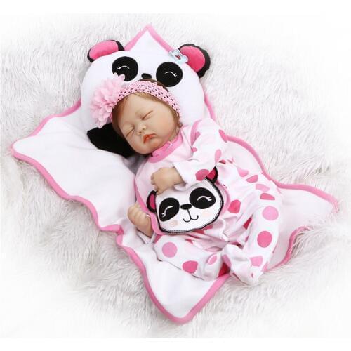 New NPK reborn baby sleeping dolls 22" silicone reborn baby girl dolls toys for children gift bebes reborn bonecas