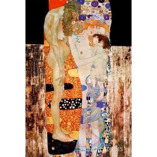 Best Art Reproduction The Three Ages of Woman c. Gustav Klimt Paintings for sale hand painted High quality