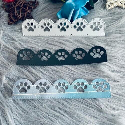 Animal dog paw footprint border metal cutting dies Scrapbook knife mould blade punch stencils die cutter metal embossing