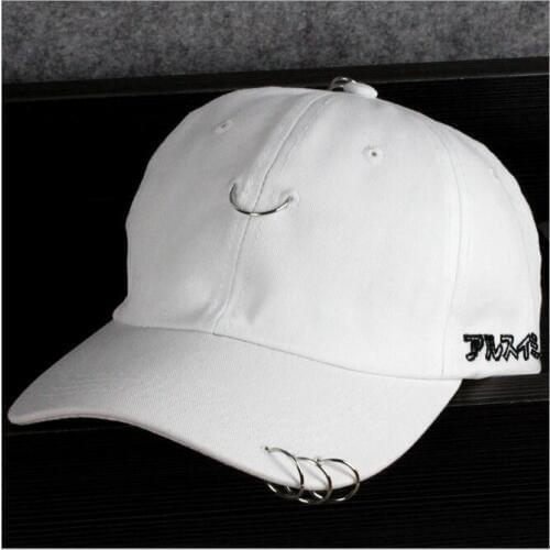 Mens nightclub baseball cap solid cotton Ring Hoop Baseball cap unisex pin curved hip hop hat women bones casquette gorras cap