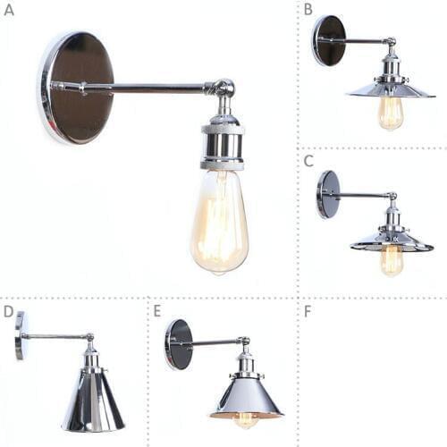 New Silvery Led Wall Lamp Loft Style Industrial Wall Light For Home Fixtures Edison Sconce Nordic Lighting Passageway Lampshade