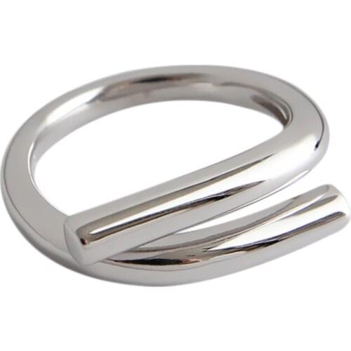 Irregular Chains Rings Cross Line One Word Open Ring for Women Lover Finger Ring Valentines Day Gifts