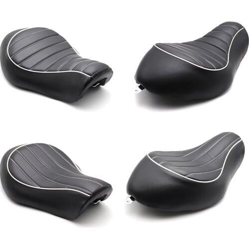 New Black Motorcycle Rear Driver Leather Pillow Solo Seat Cushion For Harley Sportster XL 883 48 2005-2013