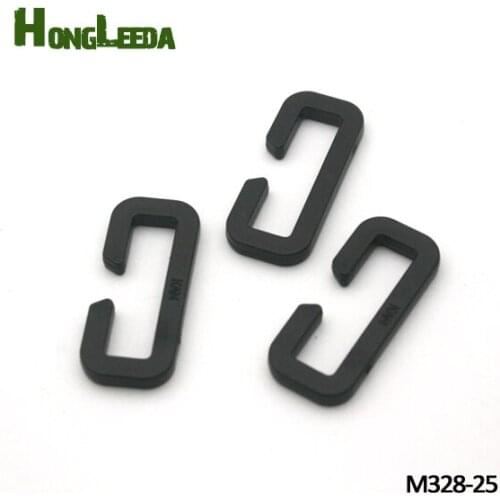Wholesale 100pcs 25mm 1 inch black KAM plastic adjustable buckle square buckle luggage bag backpack open rings M328-25