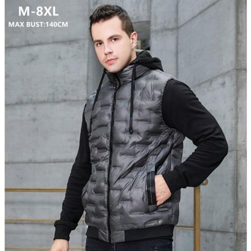 Autumn Vest Thick Sleeveless Jacket Man Hoodies Plus Size boys 5XL 6XL 7XL 8XL Winter Thick Oversized Warm Veste Coat Waistcoat