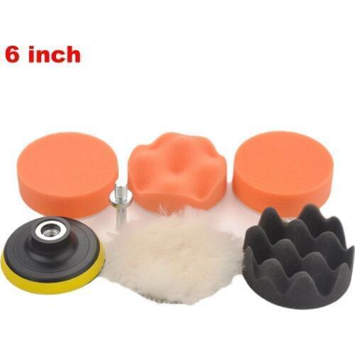 Youwinme 7Pcs/Set 6 Inch Car Paint Care Polishing Sponge Waxing Buffing Pads Kit For Auto Compound Wash Cleaning Tool