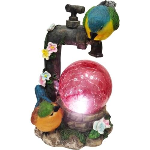 Craft Abstract Solar Garden Statues Lawn Novelty Sculpture Shelf Decor