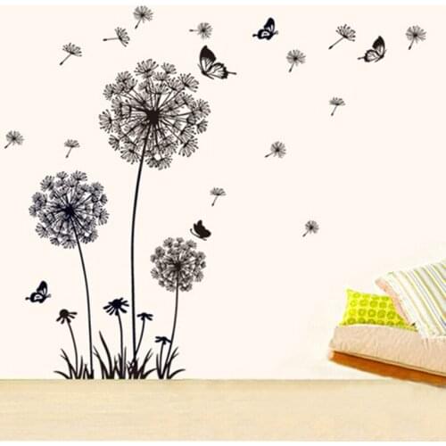 Romantic Butterfly Flower Wall Stickers Art Painting Wallpaper Decals For Living Room Bedroom Background Decor PVC DIY Murals