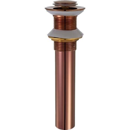 Luxury Rose Gold Brass Bathroom Lavatory Faucet Vessel Vanity Sink Pop Up Drain Stopper Without Overflow Bathroom Accessories
