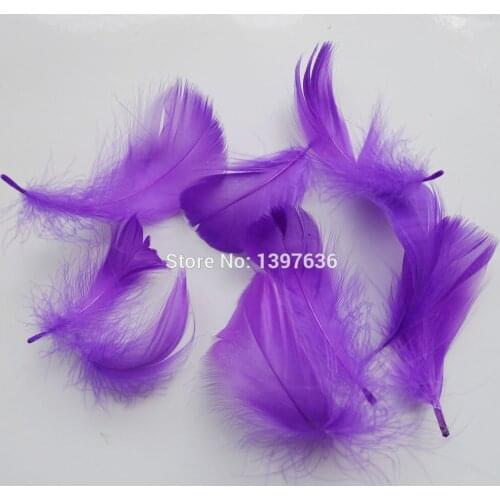 Retail! 100pcs DIY Purple Color 5-8cm/2-3" Goose Feathers for Hat Decoration Craft DIY Material Accessories Supplies
