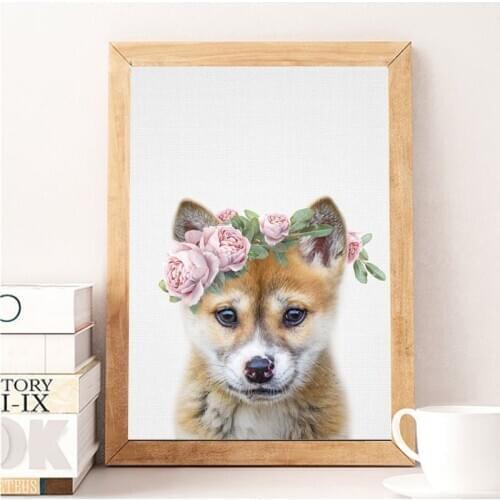 Puppy Dingo Australian Animal Canvas Poster Nursery Wall Art Prints Baby Animals Nordic Decoration Picture Kids Girls Room Decor