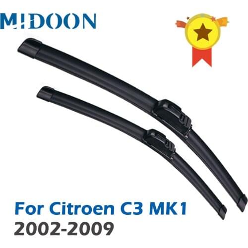 MIDOON Wiper Front Wiper Blades For Citroen C3 MK1 2002 - 2009 2008 2007 2006 2005 Windshield Windscreen Front Window 24"+18"