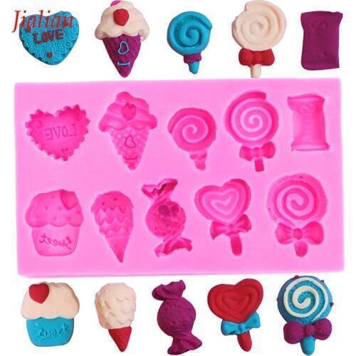 Ice cream stick Shaped baby food grade fondant silicone moulds confectionery accessories for cake decoration Baking tools F-0005