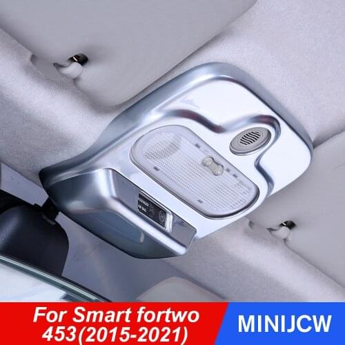 Car Interior Reading Light Lamp Trim Frame Carbon Fiber Sticker Cover Decoration For New Smart 453 fortwo Car Accessories