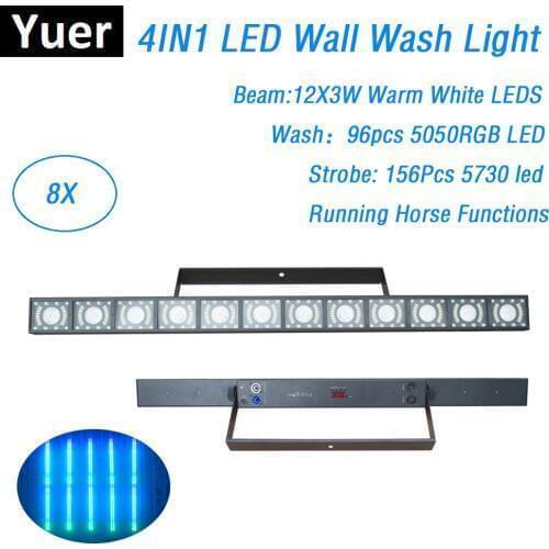12X3W Warm White LED Bar Wall Wash Light DMX 512 Washer Flood Light Dj Bar Party Light Disco Lighting Indoor Holiday Decorations