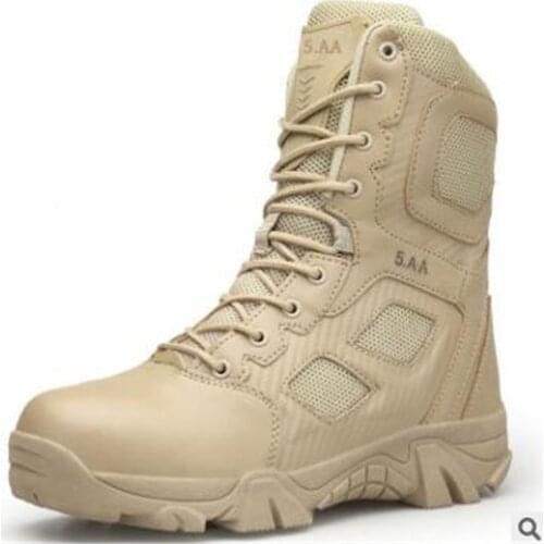 Tactical Combat Training Military Boots Men Outdoor Hunting Hiking Climbing Non-Slip Breathable Leather High Shoes