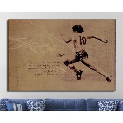 02 Decoration Legend Diego Armando Maradona Football Super Star Great Silk Fabric Poster Art Decor Indoor Painting Gift