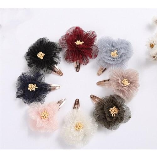 1Pcs New Chiffon Flower Hairpins For Baby Girl Vintage Hair Clips For Children Floral Barrettes Bebe Girl Kids Hair Accessories