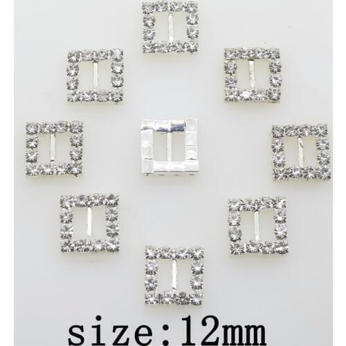 New Hot 10Pcs 12mm square Diy apparel jewelry Accessories rhinestones pedestal Wedding decoration embellishments caps Decoration