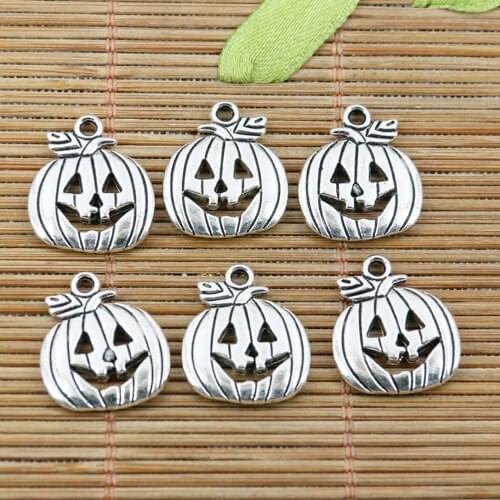 10pcs tibetan silver color 2sided Easter pumpkin charms EF2284