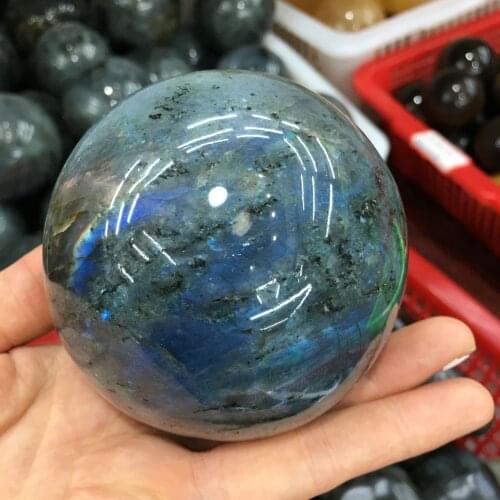 100% High Quality Natural Labradorite Crystal Ball Polished Sphere Glossy Moonstone Crystal Stone Healing Home Gifts 1pcs