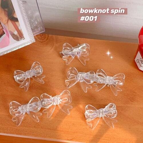 2pc Korean Cute Transparent Bow Hairpin Hair Claw Clips Grips for Girls Women Hair Bride Party Accessories Crab Headband