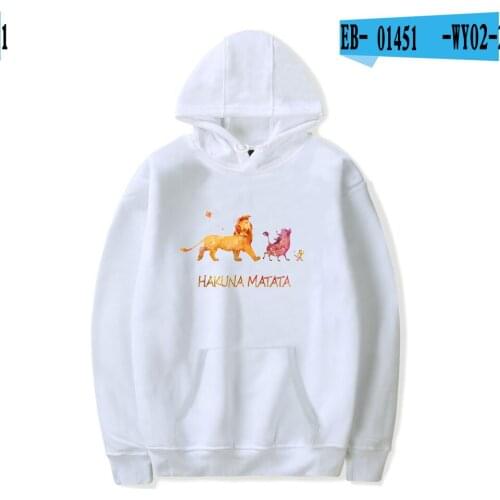 2020 New Style Red Hoodie Oversize HAKUNA MATATA Hoodies Men And Women Sweatshirt For Teens Simple Lion King Pattern Thick Tops