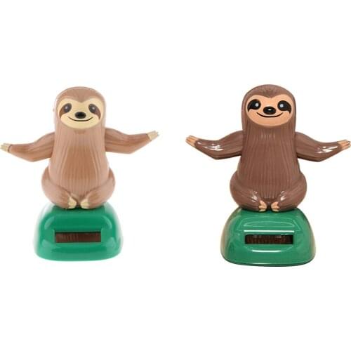 2x Solar Bobbling Dancer Sloth Car Decorative Ornament Xmas Birthday Gifts