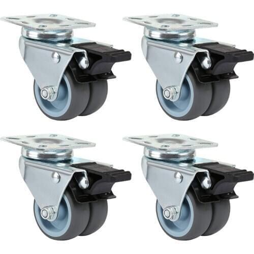 4 x 2 inch Heavy Duty Swivel Castor Wheels 50mm with Brake for Trolley Furniture