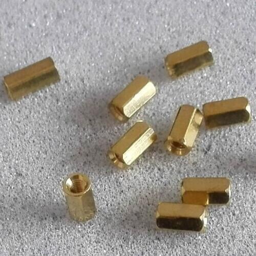 50pcs/lot 10MM Hollow copper pillar M3 M3 10 mm high PCB mounting posts Hexagonal pillars M3 * 10 double pass