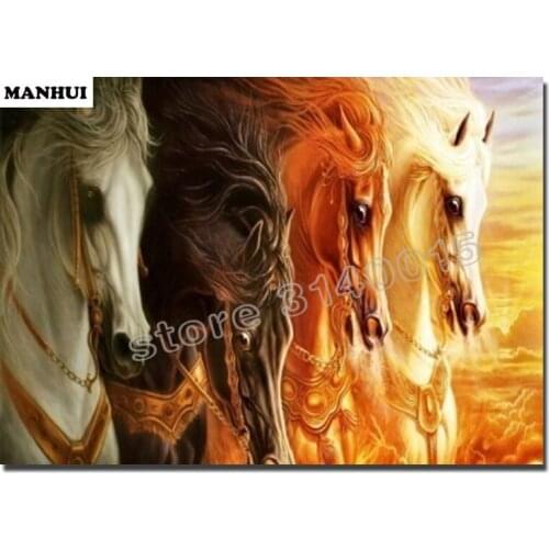 DIY 5D Diamond Mosaic Diamond Painting Cross Stitch Horse head Diamonds Embroidery Square Drill Home Decoration BFC317