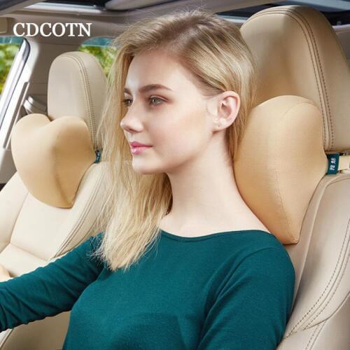 CDCOTN Auto Car Headrest Pillow Memory Cotton Cushion Cover Soft Head Rest Travel Support Auto Neck Protection Car Accessories
