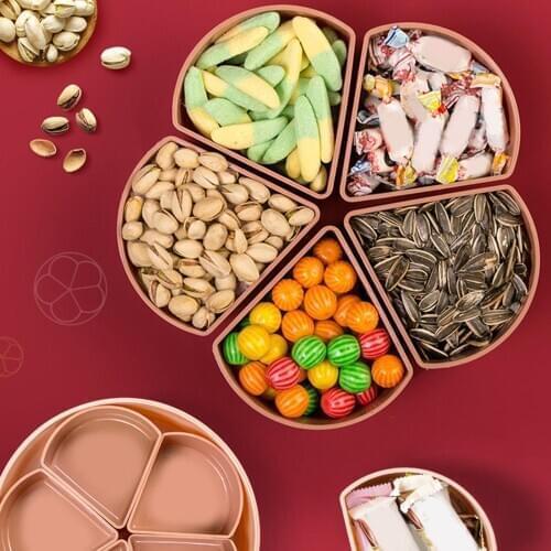 Flower Shape Moistureproof Candy Box Fruit Nuts Tray Snacks Storage Container Snack Box Food Storage Boxes Fruit Organizer Tray