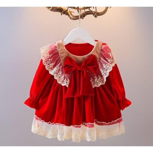 Baby Clothing Gown Toddler Lolita Princess Dresses Golden velvet Ball Gown Birthday Party Princess Dress for Girls Kids Dress