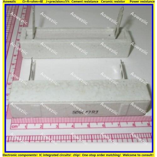2Pcs 50W47RJ 50W 47 ohm +/- 5% Horizontal cement resistor 50W47ΩJ Cement resistance 50W47R 50W47ohm 47R Ceramic resistor plug-in