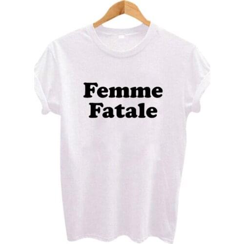 Hipster Music Tshirt Women Femme Fatale Printed T-shirt Tumblr Tops Harajuku Women Clothing Tee Shirt