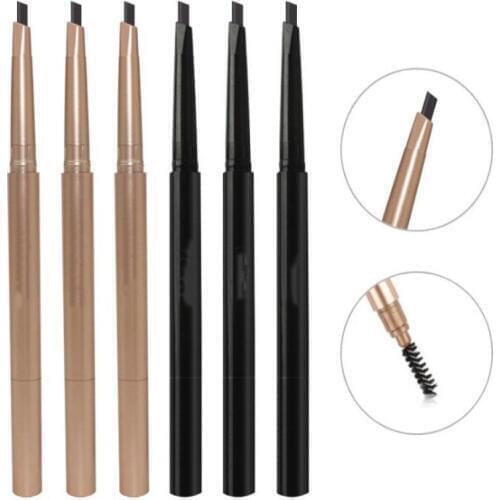 6 Colors Double Ended Eyebrow Pencil Waterproof Long Lasting No Blooming Rotatable Triangle Eye Brow Tatoo Pen