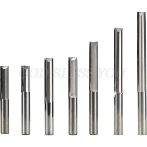 6mm Shank 2 Flute Straight End Mill Carbide CNC Router Bit Engraving Bit Straight Slot Milling Cutter Wood Tool Drop Shipping