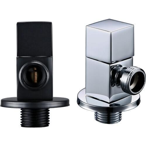 Brass Titanium g1/2 toilet flush Solid Brass Quarter Turn Polished Chrome angle valve black Bathroom accessories