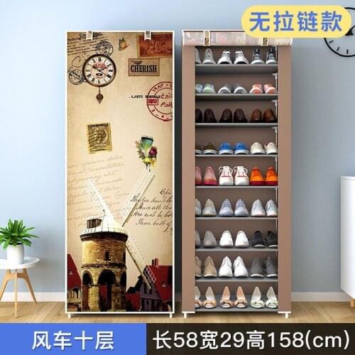 Multi-layer Shoe Rack Nonwoven Dustproof Shoes Organizer Shelf with Cover Assemble Shoe Rack Home Dorm Shoe Cabinet